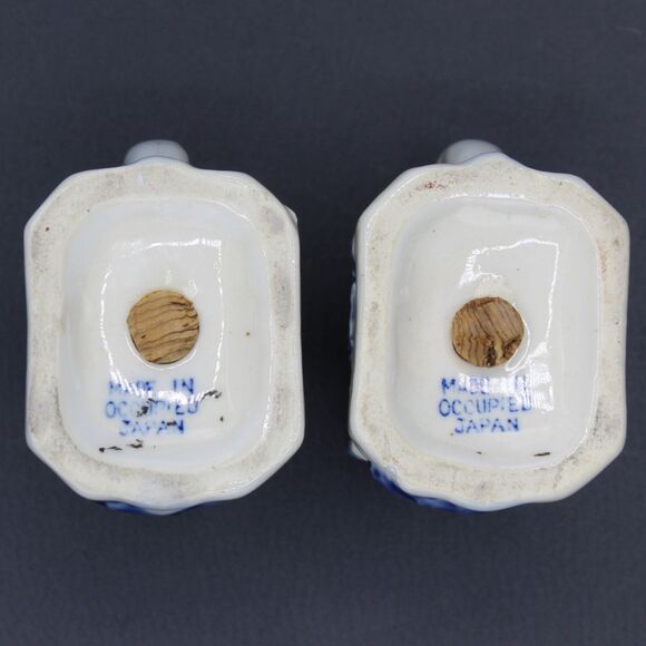 Vintage Dutch Windmill Salt Pepper Shakers Holland Delft Style Occupied Japan - Picture 2 of 6